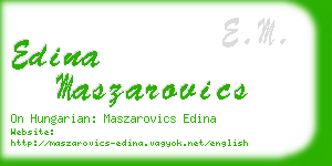 edina maszarovics business card